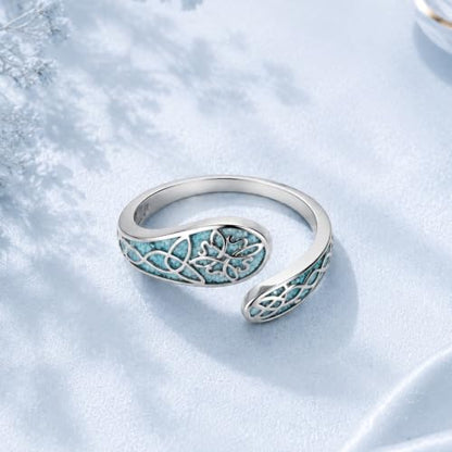 Turquoise Spoon Rings Sterling Silver Spoon Jewelry Gift For Women - color: Witches Knot