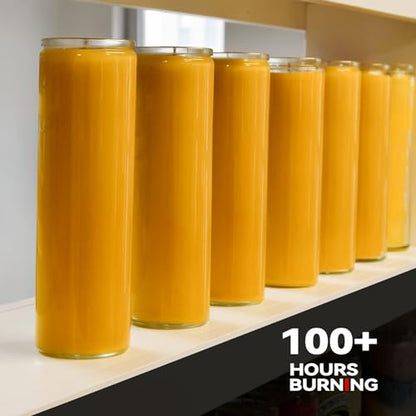 TELOSMA 7 Day Pure Beeswax Devotional Memorial Candles - 3 Pack Unscented