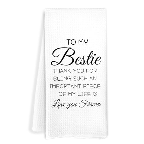 Best Friend Bestie BFF Gifts Kitchen Towels, to My Bestie Decorative Hand Tea Towels for Bathroom, Friendship Gifts for Women Dish Towel Dishcloth, 16x24 Inch - color: Best Friend