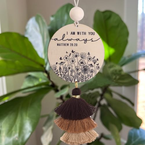Christian Car Charm Cute Rear View Mirror Accessories for Women - color: Brown