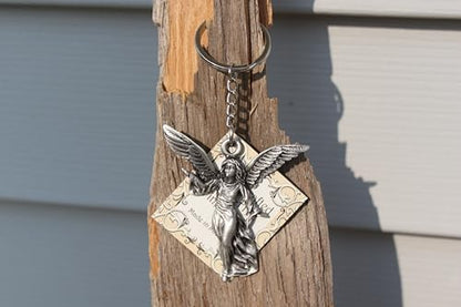 Angel Keychain Hand Made Fine Pewter Guardian Angel Key Chain Key Ring
