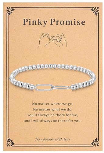 morniface Beaded Bracelet for Women, Handmade Stretch Bracelet with Charms, Dainty Stackable and Trendy Jewelry Gift - style: Silver Beaded-double loop