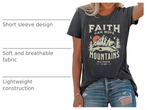 BLACKOO Women Graphic T-Shirts Cute Tees Summer Causal Tops - color: Dark Grey, size: Small