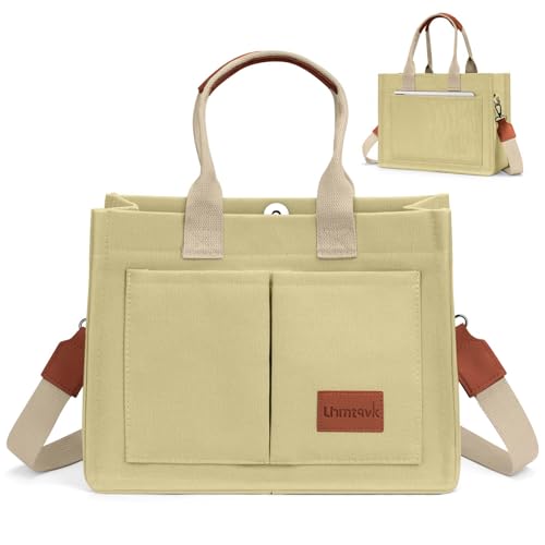 LHMTQVK Canvas Tote Bag for Women, Work & Bible Study Handbag - color: Khaki