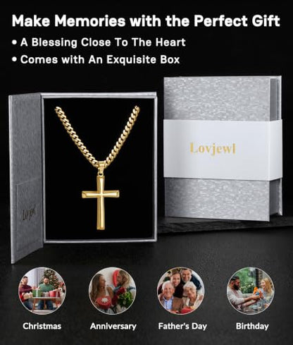 5mm 925 Sterling Silver Cross Necklace for Men 18 20 22 24 26 Inch - color: Gold, size: 18 Inches
