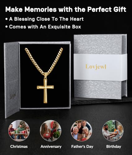 5mm 925 Sterling Silver Cross Necklace for Men 18 20 22 24 26 Inch - color: Gold, size: 26 Inches