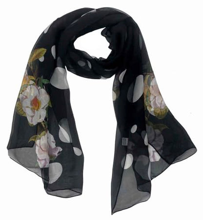 Pokeedioty Scarfs for Women Lightweight Fashion Scarves Elegant Floral Pattern Sheer Scarfs Sunscreen Shawls Wraps - color: P 050