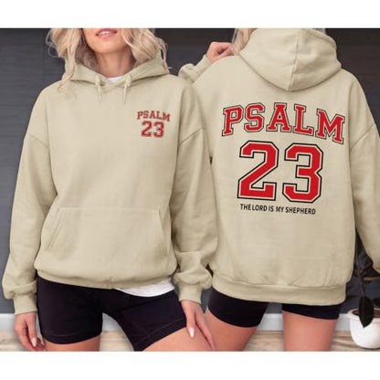 Christian Hoodies for Women Psalm 23 Sweatshirt Jesus Faith Hoodies Religious Bible Verse Graphic Hoodie Pullover - color: Apricot, size: X-Large