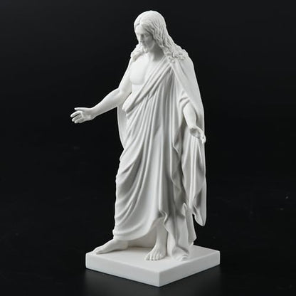 One Moment In Time S4a Christus Statue White Cultured Marble Hand Made Mormon LDS CTR - size: 6"