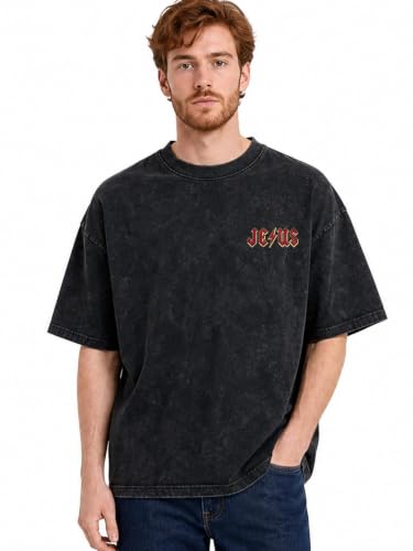 Graphic Faith T-Shirt Vintage Washed Oversized Christian Tee - size: X-Large