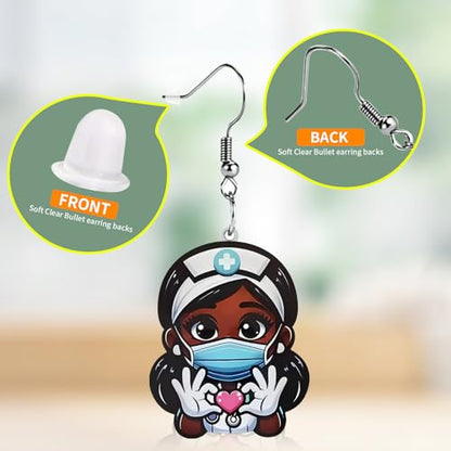 Christian Statement Earrings for Women, Acrylic Dangle Earrings, Lightweight Comfortable, Non Tarnish Hooks, Faith Jewelry, Religious Gift for Women - color: Black Girl