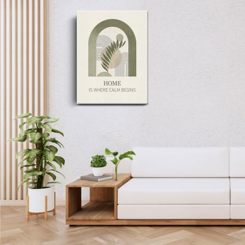 BEASTZHENG Home Is Where Calm Begins Boho Canvas Wall Art Home Accent - color: Home calm
