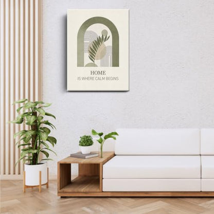 BEASTZHENG Home Is Where Calm Begins Boho Canvas Wall Art Home Accent - color: Home calm