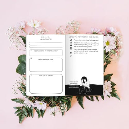Perfectly Imperfect: A Guided Self-Love & Gratitude Journal for Women with Prompts to Calm Anxiety, Stop Overthinking, and Love Who You Are (Cute Self Care & Self Help Books)