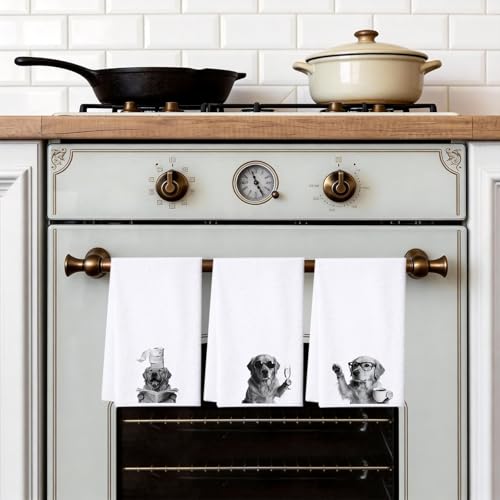 Golden Retriever Kitchen Towels Set of 4, Funny Dog Dish Towels - color: Golden Retriever