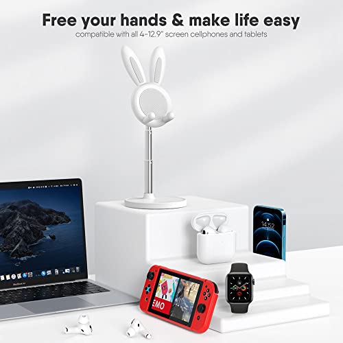 OATSBASF Cute Bunny Phone Stand Adjustable Phone Holder for Phones - color: White