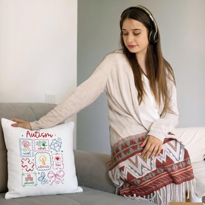 QIYUHOY Autism Awareness Mental Health Throw Pillow Covers, 18x18 Inch - color: 010-motivational