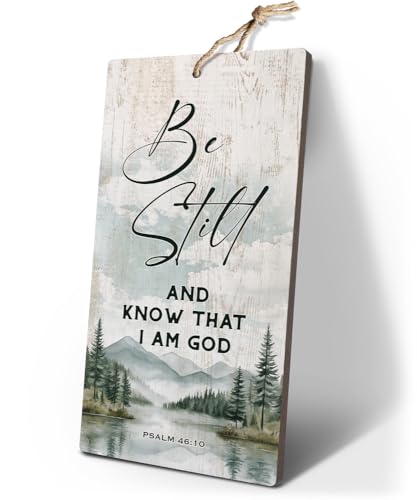 YZEXEZY Be Still and Know That I Am God Wood Sign12"x6" Psalm 46:10 Religious Christian Wall Art Gifts - style: Be Still