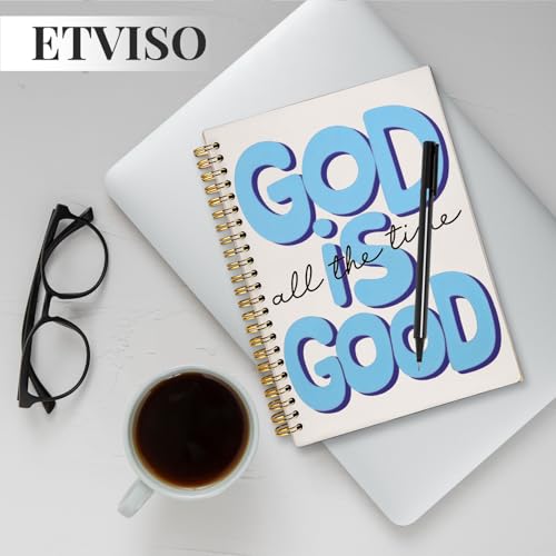 Blue Christian Notebook for Women, God is Good All the Time Bible Journaling, Prayer Journal for Woman, Church Notes Notebook, Scripture Hardcover Spiral Notebooks 5.5x8.3 Inch - color: 03-Bible-Blue