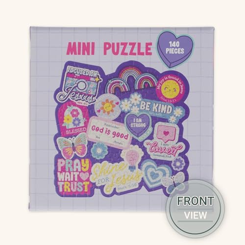 Christian Art Gifts 140 Piece Mini Jigsaw Puzzle: Multicolor, Bible Verses - color: Purple & Pink Multicolor