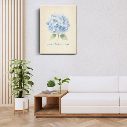 BEASTZHENG Peaceful Warm Days Hydrangea Canvas Wall Art Room Wall Ornament - color: Warm days