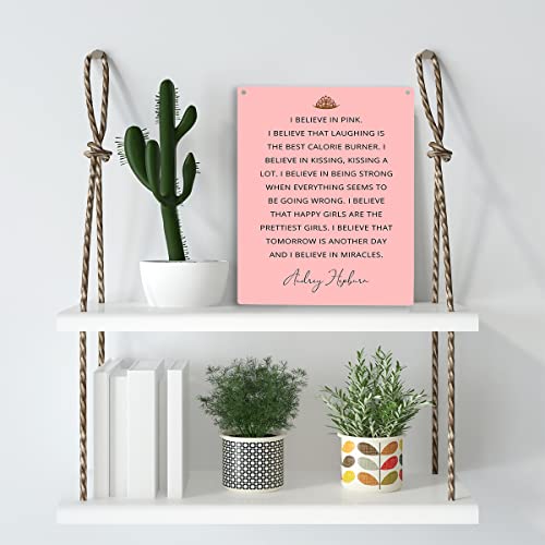 YCYD Inspirational I Believe In Pink Wall Art Wooden Hanging Sign Positive Self Care Sign Home Bedroom Decor Women's Gift 10x8 Inches - color: I Believe In Pink