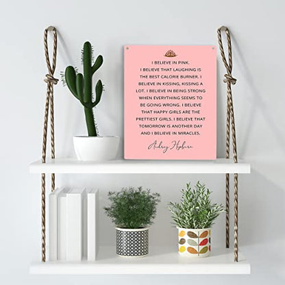 YCYD Inspirational I Believe In Pink Wall Art Wooden Hanging Sign Positive Self Care Sign Home Bedroom Decor Women's Gift 10x8 Inches - color: I Believe In Pink