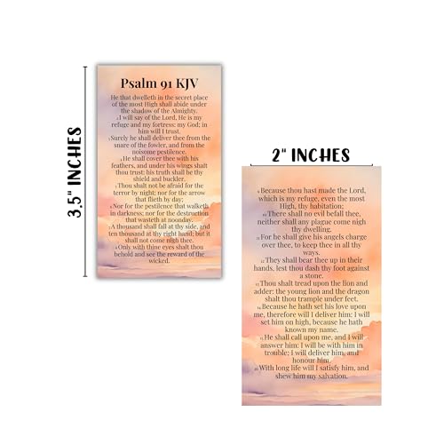 Lashicorn Psalm 91 Full Bible Verse KJV Wallet Card 50pk 2x3.5” Encouragement King James Version Fundamentalist Memory Scripture Bulk Handout