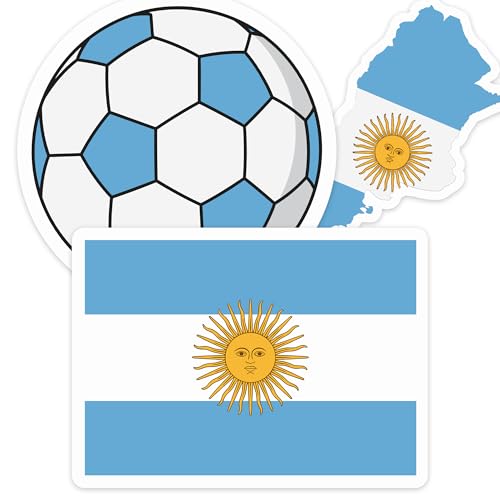 [3PCS] Argentina Sticker Flag, Argentina Bumper Sticker for Car Decor - color: Argentina Flag Sticker