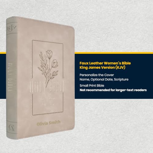 Personalized KJV Small Print Bible for Adult, Name Engraved, Standard Size - color: Taupe