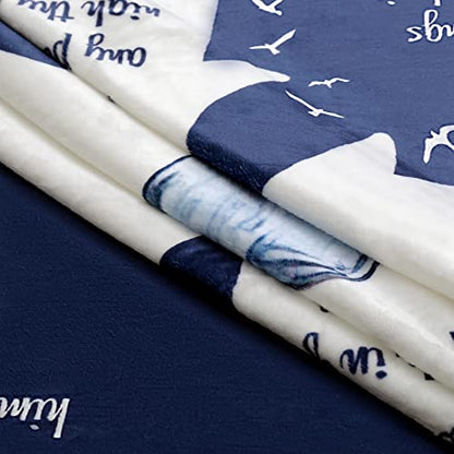 Christian Gifts for Women and Men Bible Verse Throw Blanket Super Soft Fleece Blanket Religious Gifts Inspirational and Spiritual Scriptures Blankets - color: Dark Blue, size: 50x60inches(130x150cm)
