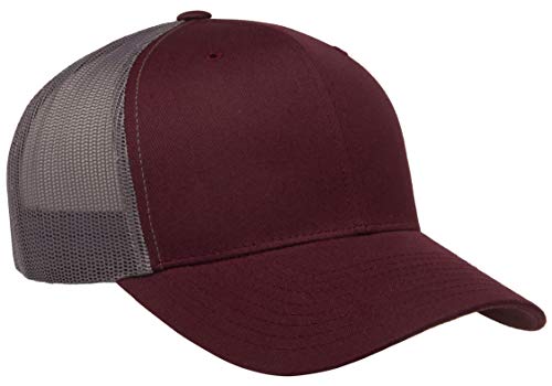 Yupoong Yp Classics Retro Trucker Cap - color: Maroon/Grey, size: One Size, style: Single