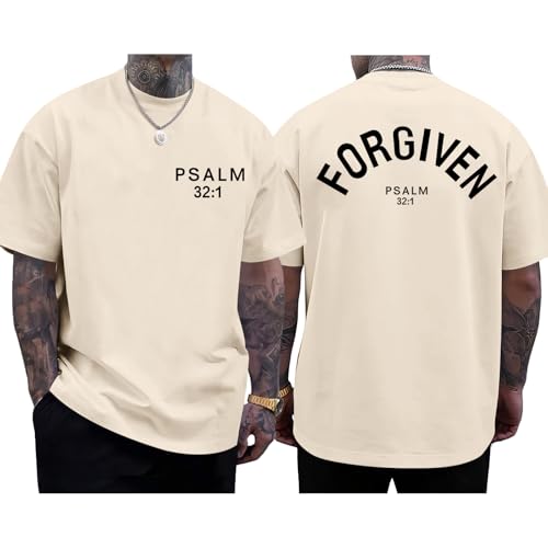 Christian Jesus Shirts for Men God Religious Faith Shirt Bible Verse Inspirational Oversized Graphic Tees Tops - color: Apricot, size: Medium