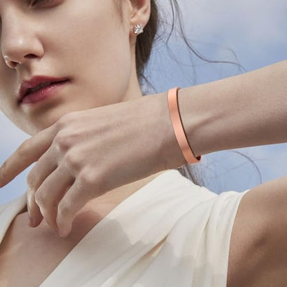 MagEnergy Cross Copper Bracelet for Men Women-Engraved Religious Bracelets - style: Psalm 23
