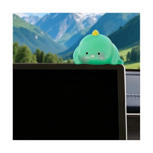 Cute Furry Car Dashboard Decoration, Funny Dinosaur Vehicle Rearview Mirror Center Console Ornament, Kawaii Auto Interior Dash Charm Decor, Universal for SUV Van Sedan - color: Dinosaur