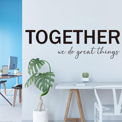 PLIGREAT 2 Sheets Motivational Wall Stickers, Together we do Great Things Wall Decals Peel and Stick Teamwork Art Decor for Office School Store Living Room Bedroom Home Indoor Decoration - style: We Do Great Things