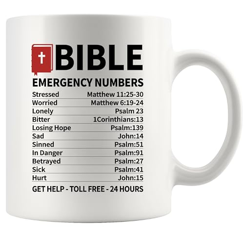Panvola Bible Emergency Numbers Christian Mugs For Women Mug 11oz White