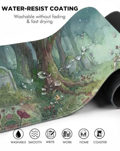 Mouse Pad, Desk Mat, 31.5x11.8in Large Mousepad, Forest Remains - color: Forest Remains
