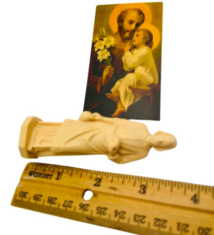 St Joseph Home Protector Statue 4 Inch Moving Holy Prayer Card USA Made