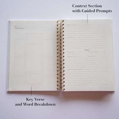 Verse Mapping Journal for Women – Guided Bible Journal & Bible Study Journal, Spiral Bound Linen Hardcover, 40 Guided Scripture Studies for Prayer & Reflection