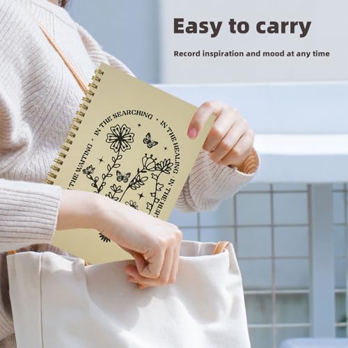Boho Floral Bible Journal for Women, A5 Spiral Bound Notebook for Church Notes Journal, Christian Scripture Study Journal，bible study supplies；