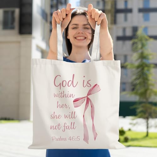 God Says You are Christian Canvas Tote Bags for Women, Inspirational Christian Gifts for Women - color: God is Within