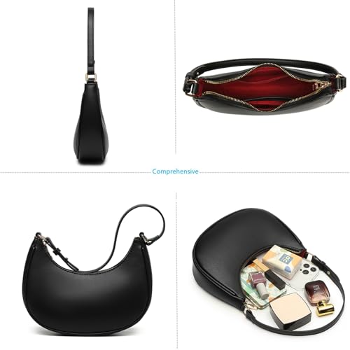 Barabum Small Shoulder Bag for Women Crescent Purse Y2K Trendy Clutch Handbags - color: 6-a