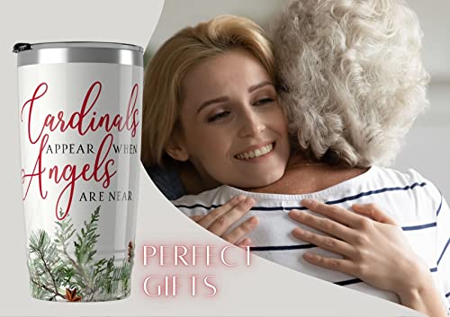 Onebttl Cardinal Gifts for Women, 20oz Stainless Steel Tumbler with Lid and Straw, Cardinals Appear