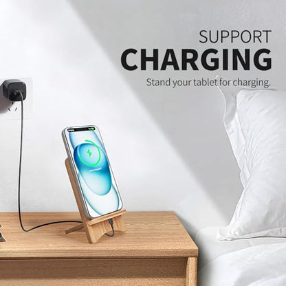 Cell Phone Stands, Desktop Stand, Luxury Nature Wood Simple Phone Stand, Compatible with iPhone & All Cell Phones, Ultra-Stable, Portable & Non-Slip Design, 2 Pieces, Bamboo - color: Bamboo