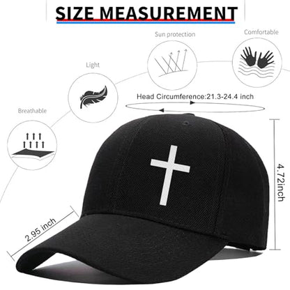Baseball Cap for Men Cotton Baseball Hat Black Snapback Hats for Men - color: Cross
