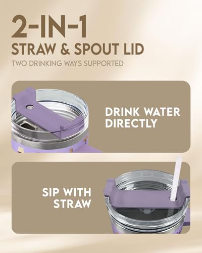 Funny Wine Tumbler 40oz Insulated Stainless Steel with Handle - color: Purple 01