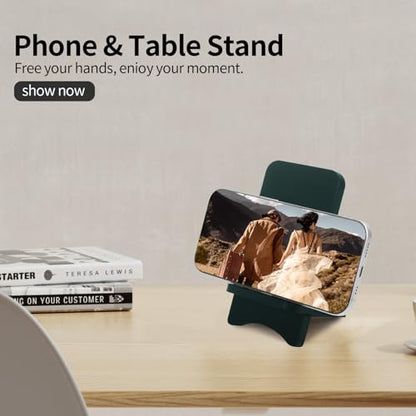 Solid Wood Simple Phone Stand, Desktop Stand,Tablets Tablet Display Stand, Compatible with All Phones (Dark Green Wood) - color: dark green wood