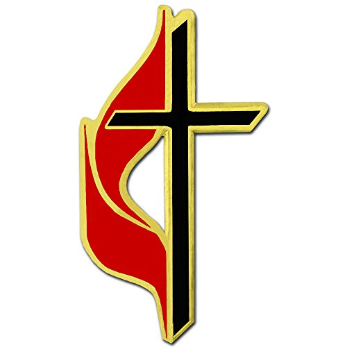 PinMart's Methodist Cross Religious Enamel Lapel Pin - style: 5 Pack