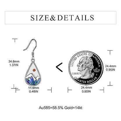 AOBOCO Mustard Seed Earrings for Women Sterling Silver Mountain Cross Earrings Dangle Christian Religion Jewelry Mothers Day Birthday for Mom Wife Friends - style: Teardrop Mountain Earrings